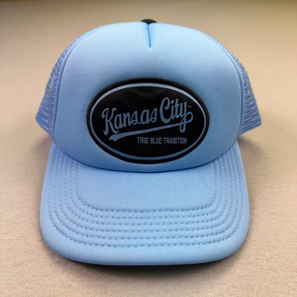 Kansas City True Blue Tradition Trucker Hat Light‎ Blue Mesh Snapback Royals